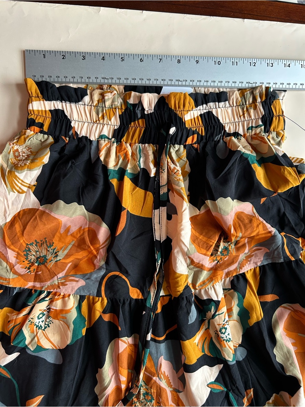 Floral Tiered Midi Skirt - Navy Multi size M - Picture 4 of 6
